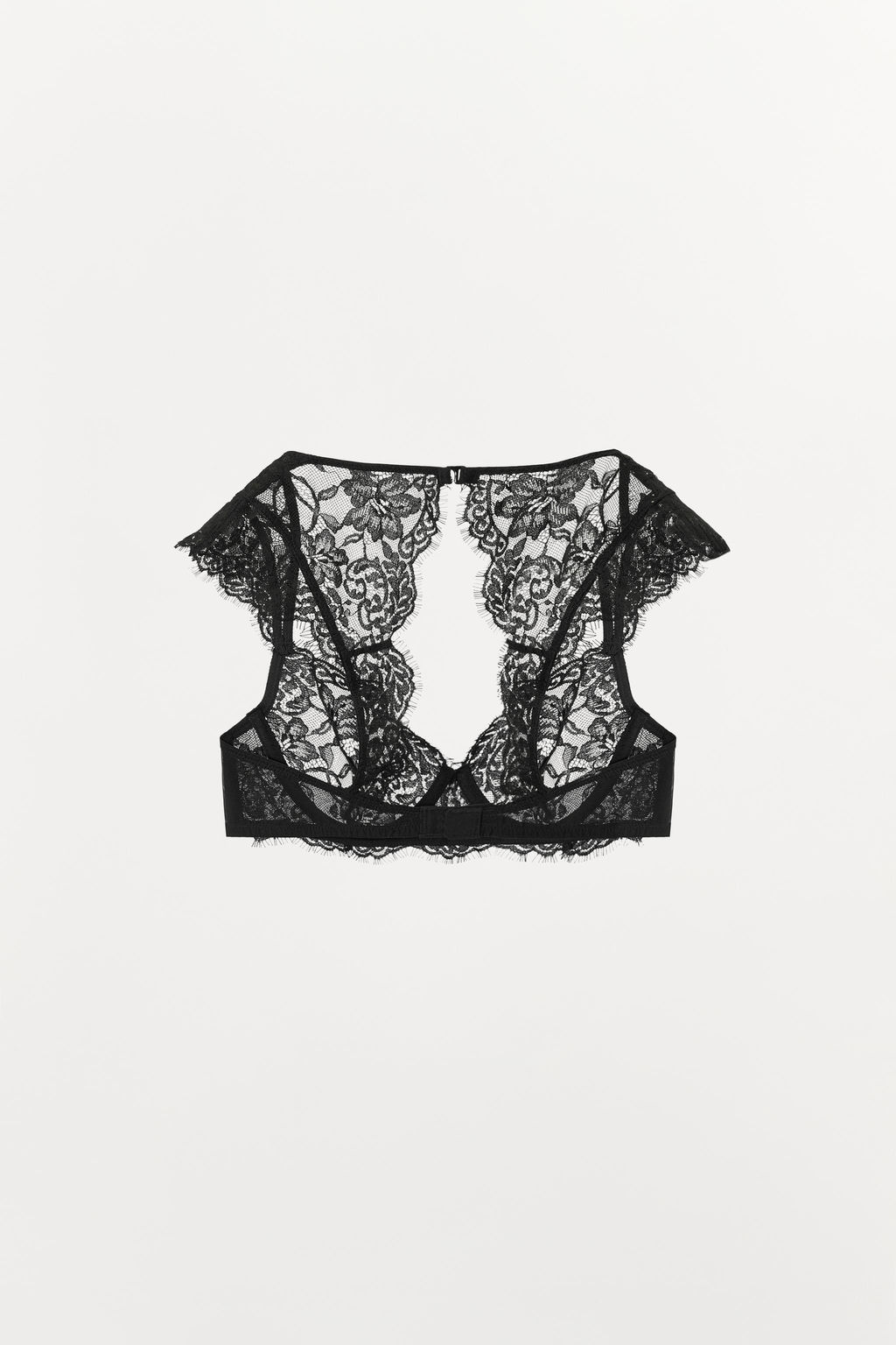 SUJETADOR AROS ENCAJE MANGAS / Negro - Zara фото 5