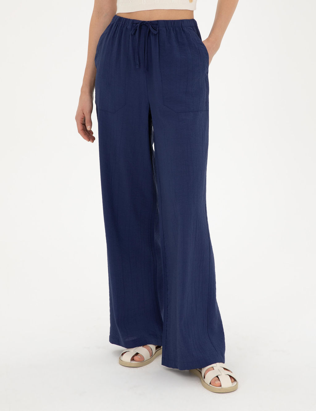 Lacivert Loose Fit Kanvas Pantolon - Pierre cardin фото 2