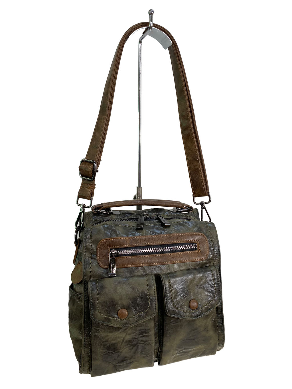 Женская сумка-рюкзак из искусственной кожи, цвет зеленый