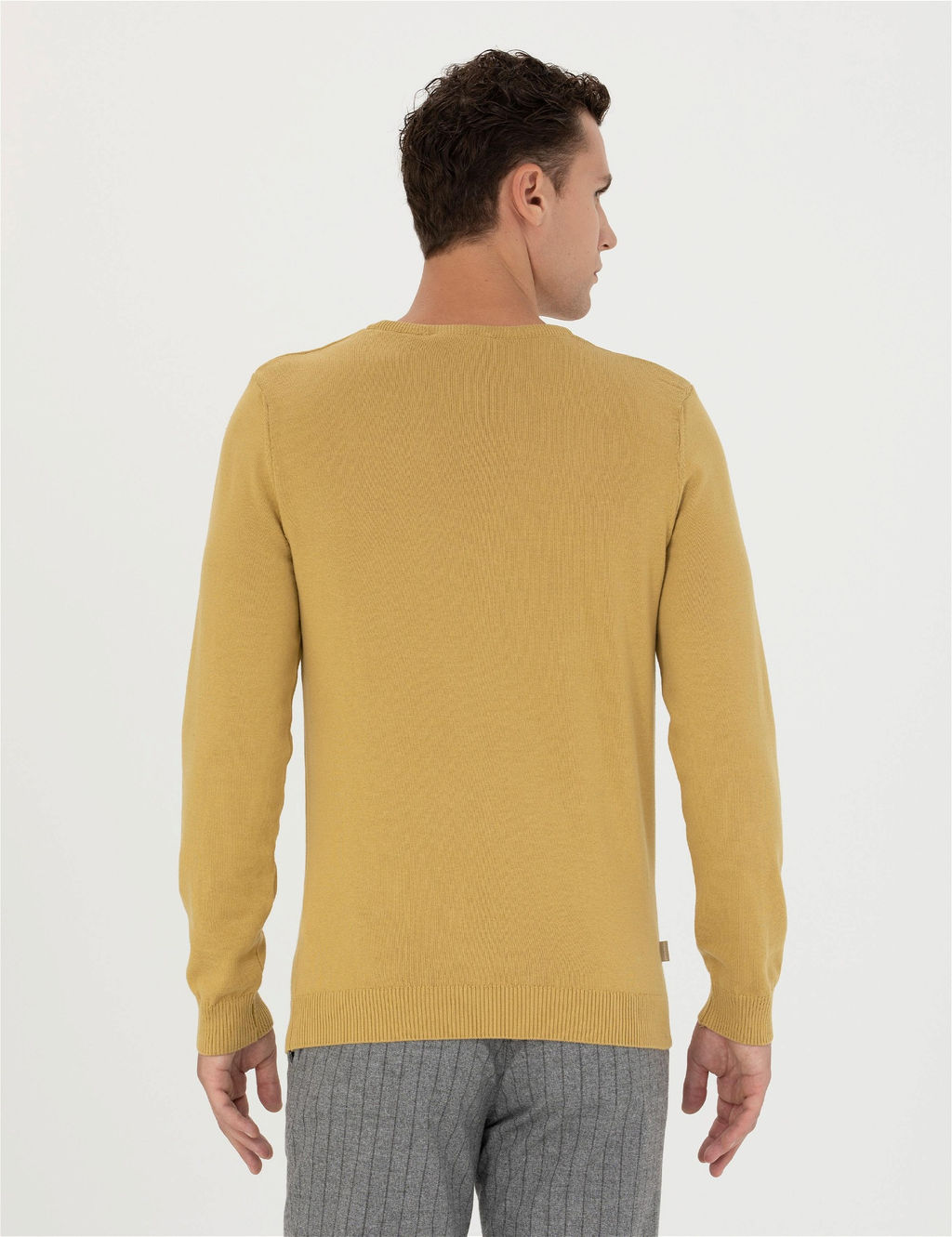 Ye_il Slim Fit Bisiklet Yaka Basic Triko Kazak - Pierre cardin фото 5
