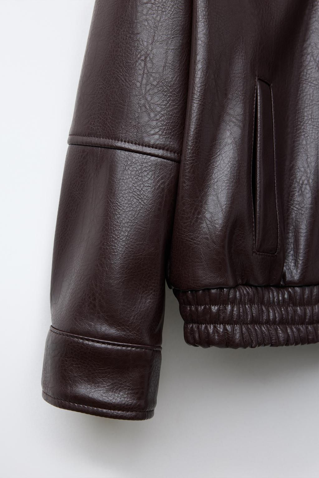 FAUX LEATHER BOMBER JACKET - Zara фото 12