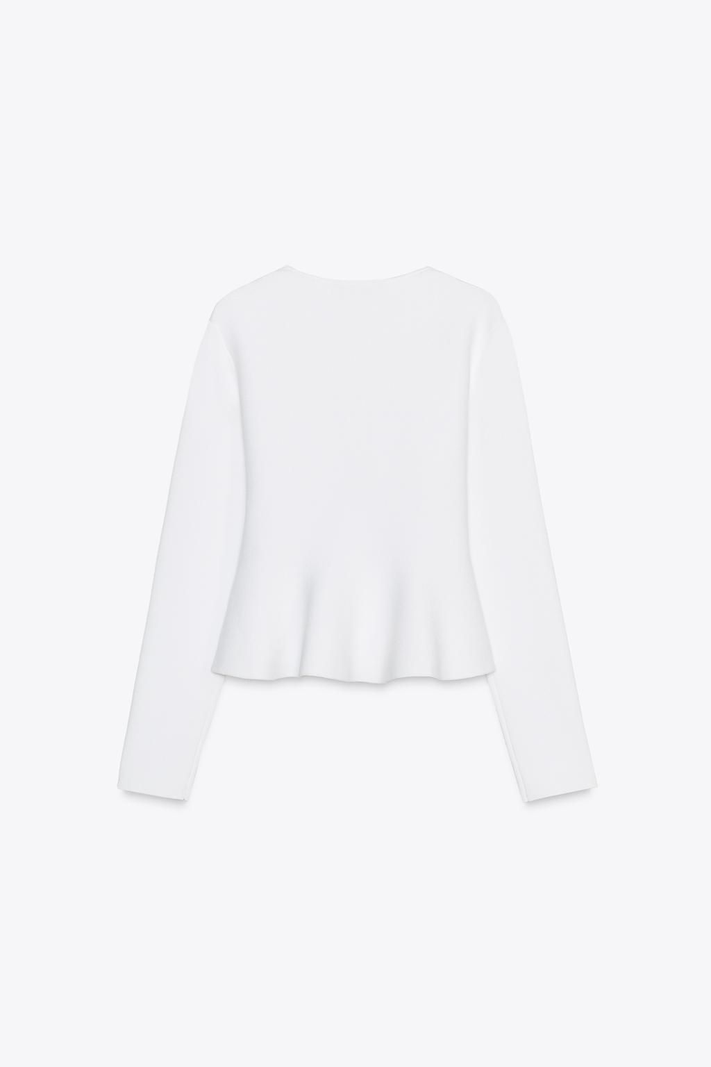 FINE KNIT PEPLUM JACKET - Zara фото 6