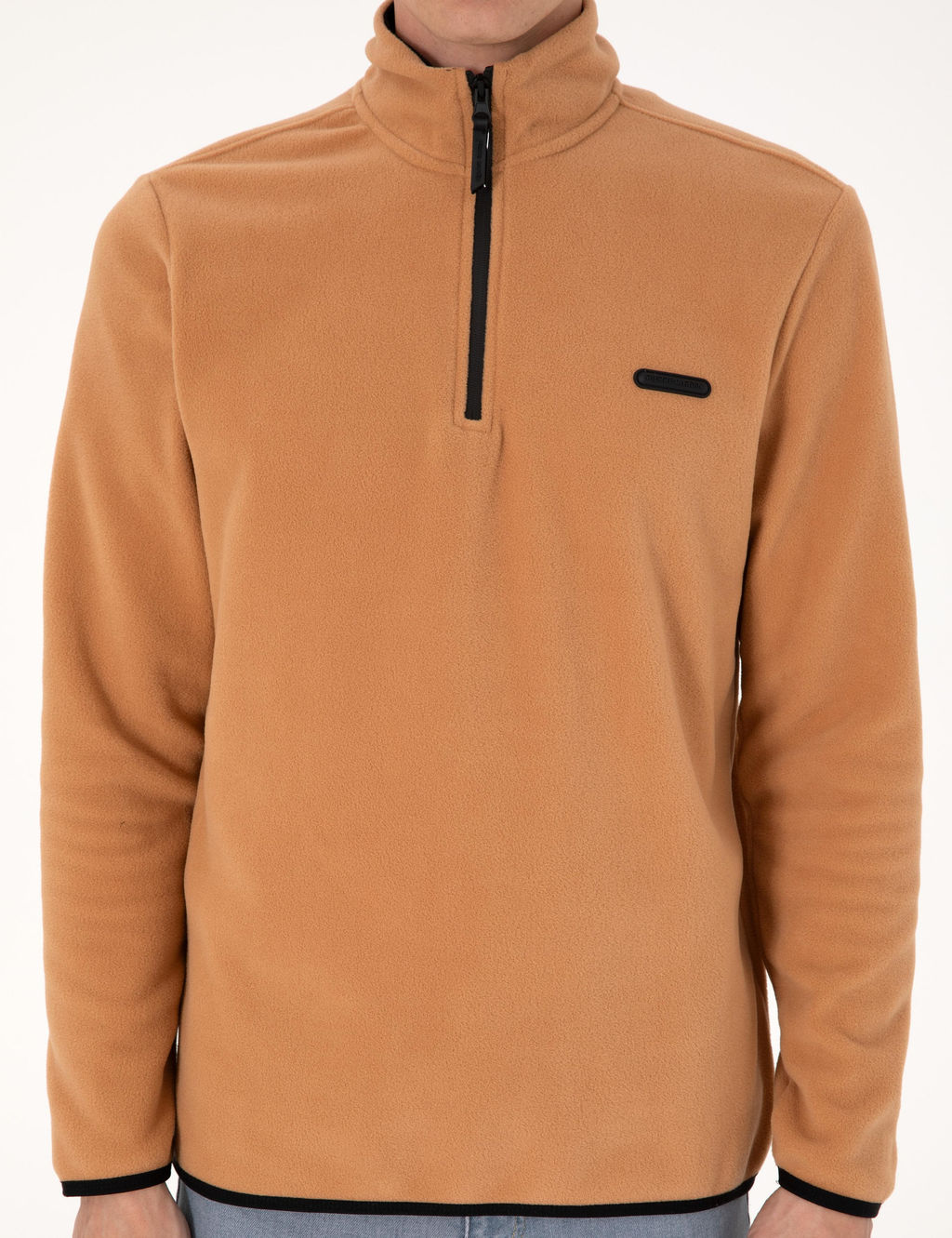 A__k Kahverengi Regular Fit Yar_m Fermuarl_ Polar Sweatshirt - Pierre cardin фото 6