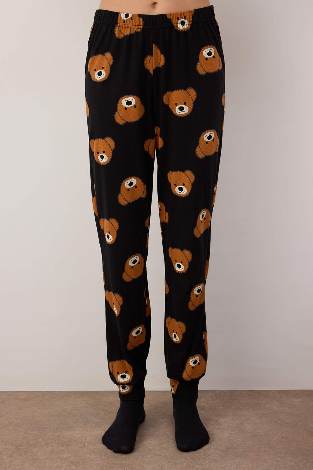 Trendyolmilla Siyah %100 Pamuklu Ay?c?kl? Orme Pijama Tak?m? THMAW23PT00514  фото 24