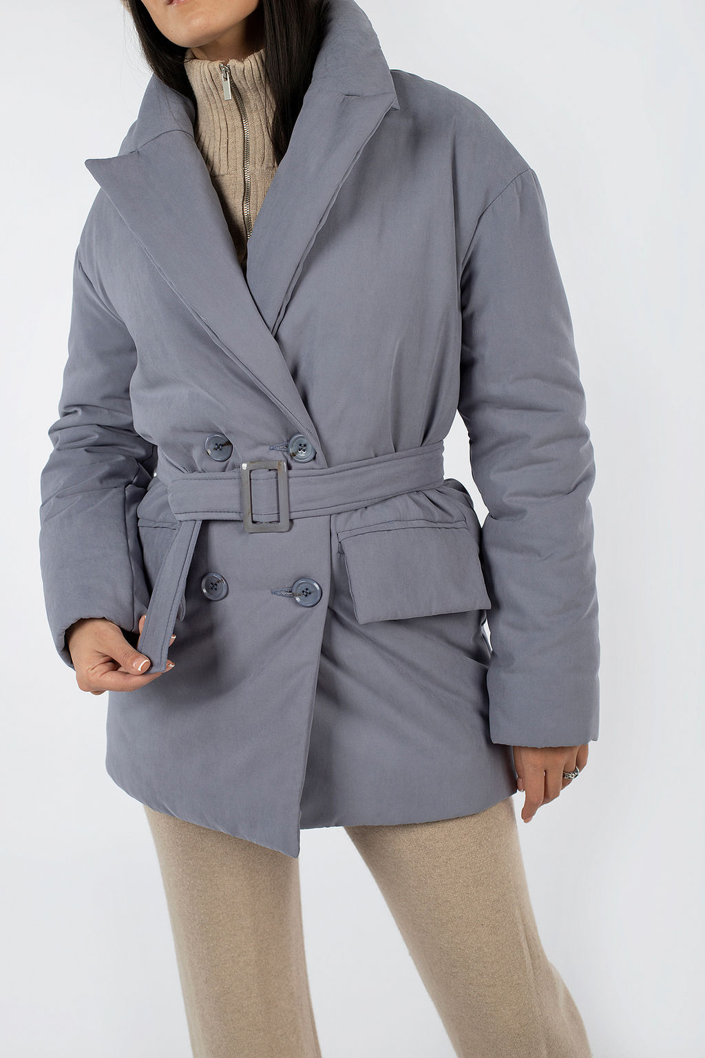 05-2119 Куртка женская зимняя (пояс) - El podio фото 22