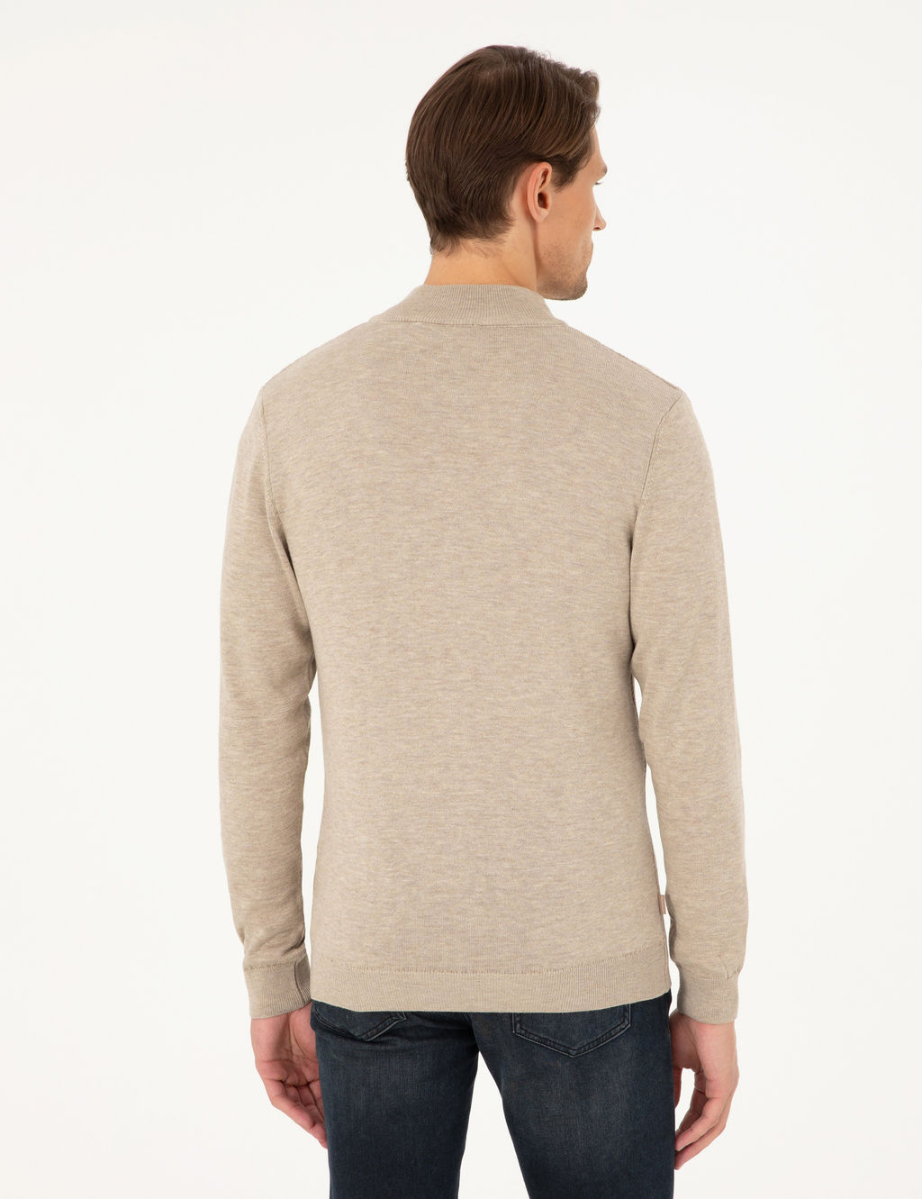 Kum Melanj Slim Fit Fermuarl_ Triko H_rka