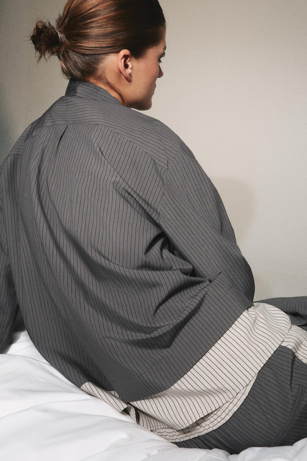 CONTRAST STRIPED VISCOSE BLEND SHIRT - Zara фото 6