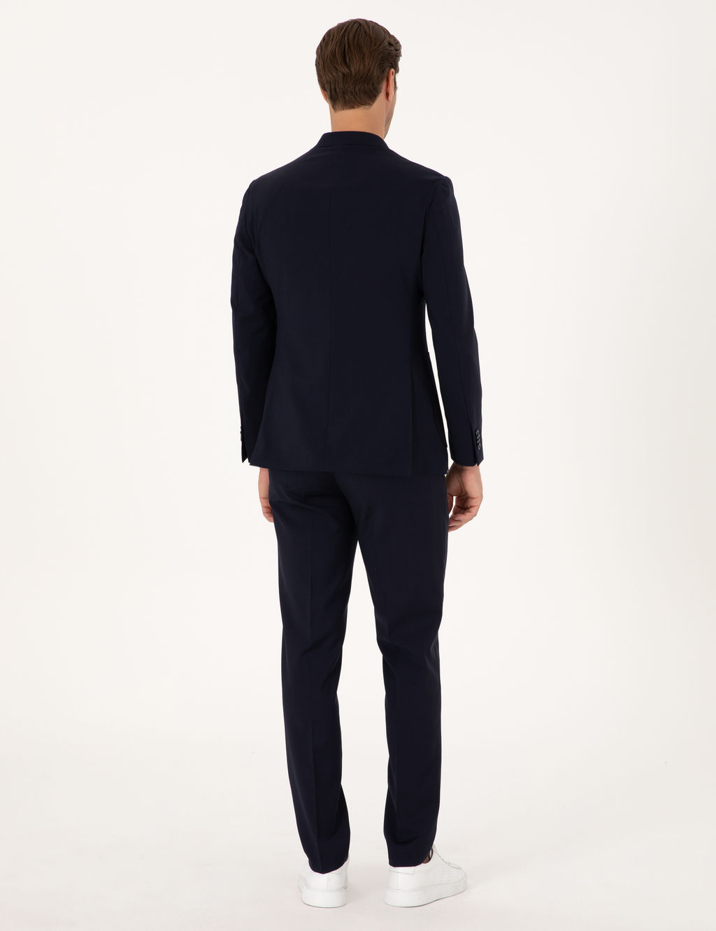 Lacivert Extra Slim Fit %100 Y_n Kruvaze Tak_m Elbise