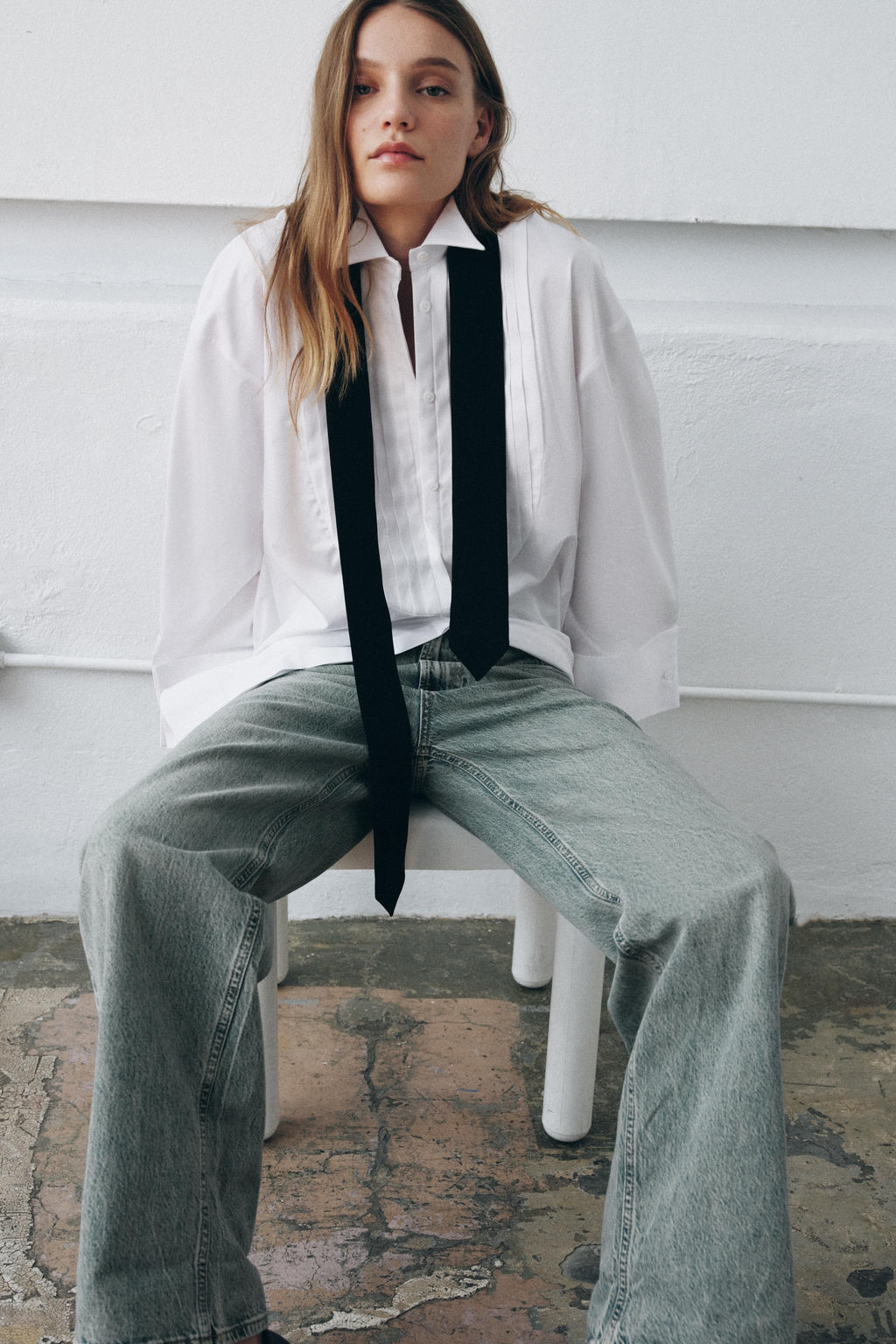 OVERSIZE SHIRT WITH TIE ZW COLLECTION LIMITED EDITION - Zara фото 14
