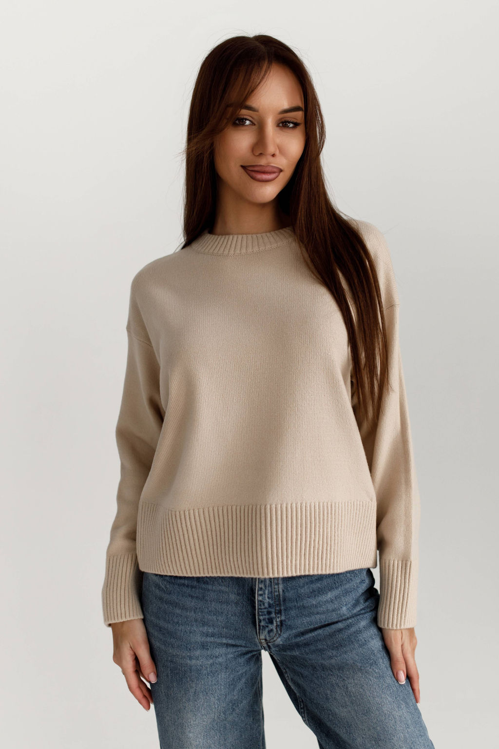4103 ТЕМНО-БЕЖЕВЫЙ СВИТЕР - Karolina фото 7