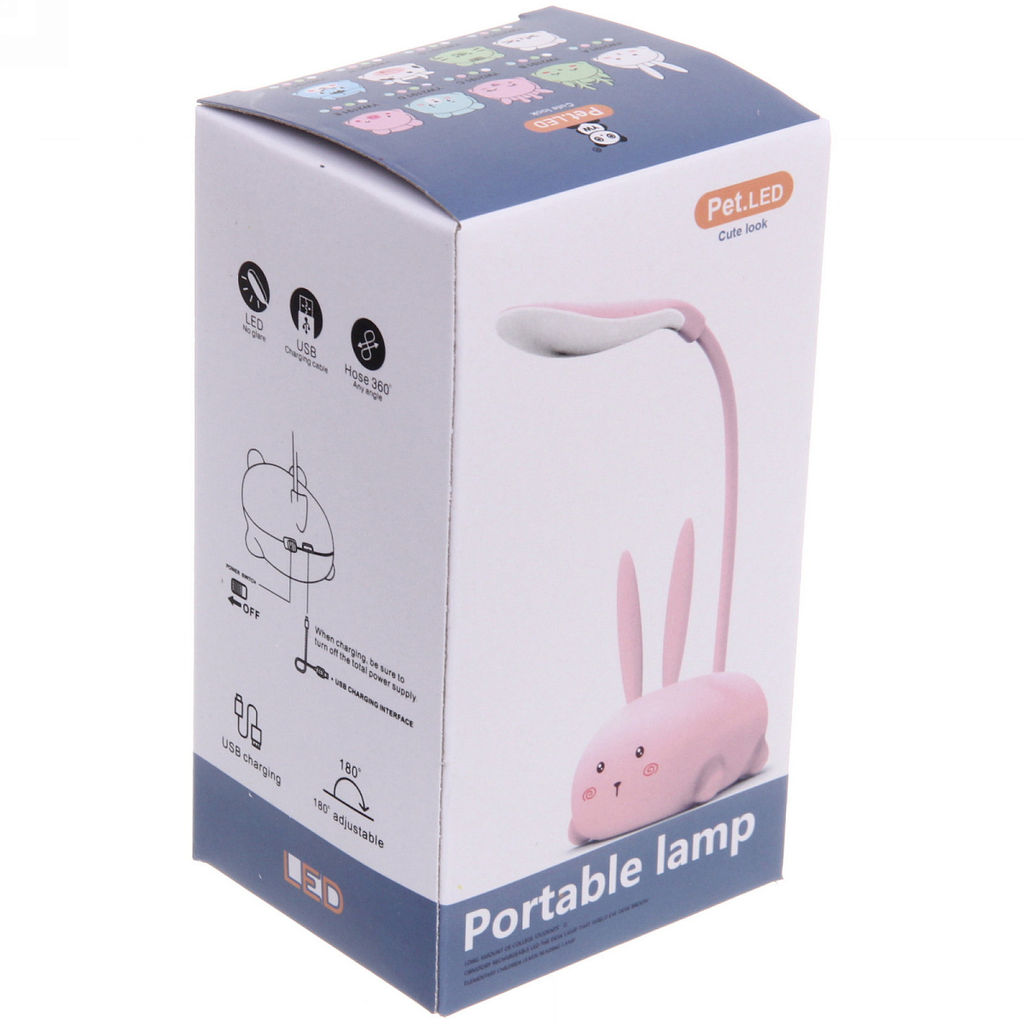 Цена за 2 шт. Светильник настольный "Marmalade-Мишка" LED 28,5*9,2*6,8см USB 5v 3w, Розовый