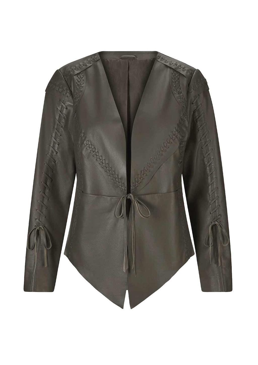 Кожаная куртка, серо-коричневая - Heine фото 2