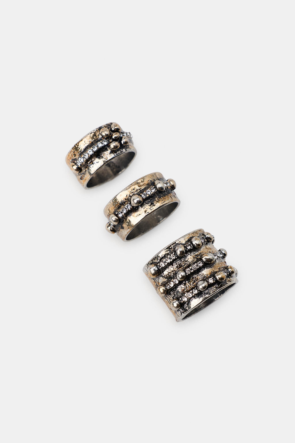 PACK 3 ANILLOS LABRADOS BRILLOS / Gris antracita - Zara фото 2