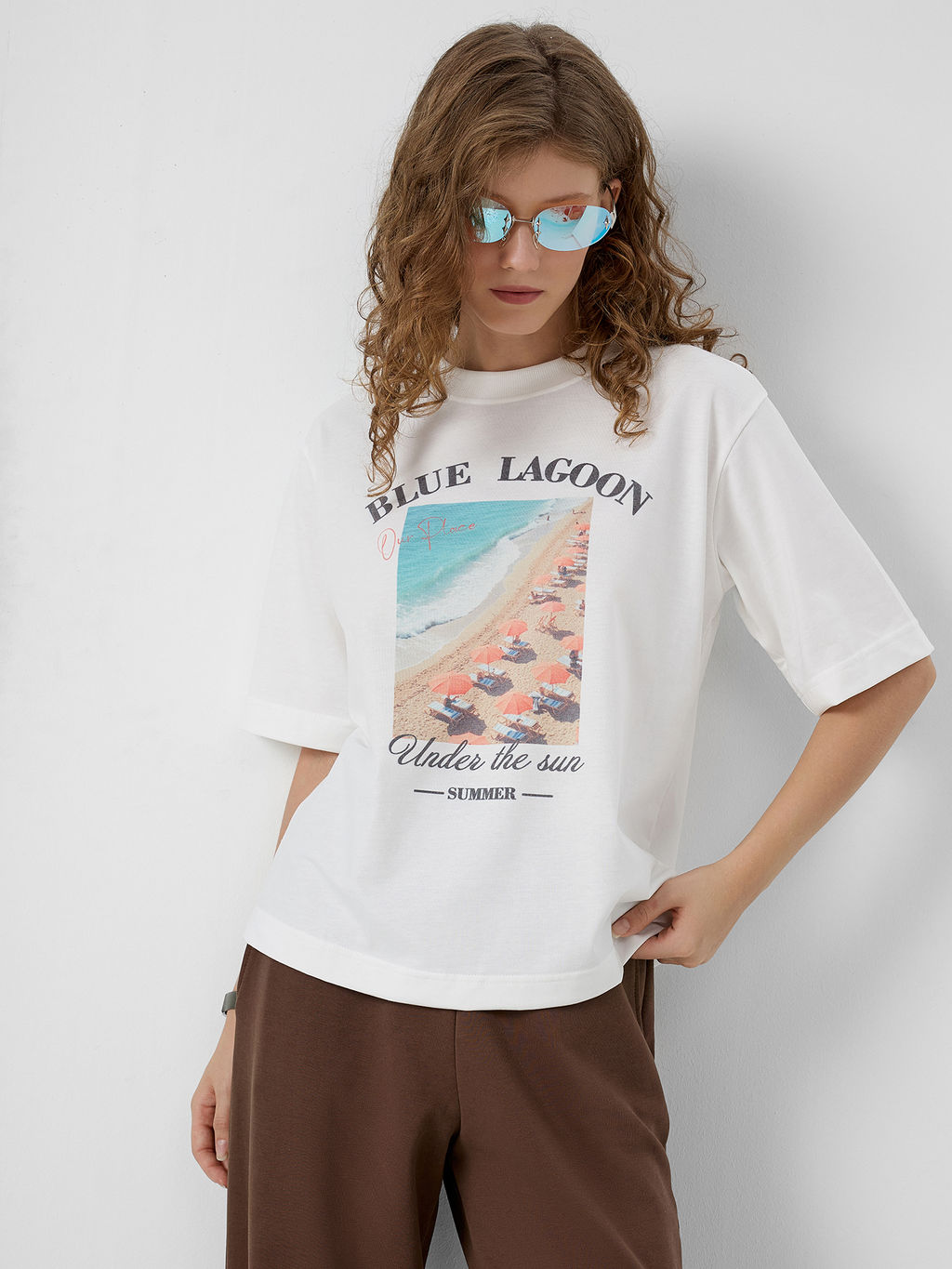 Футболка женская белая с принтом blue lagoon - Mark formelle фото 6