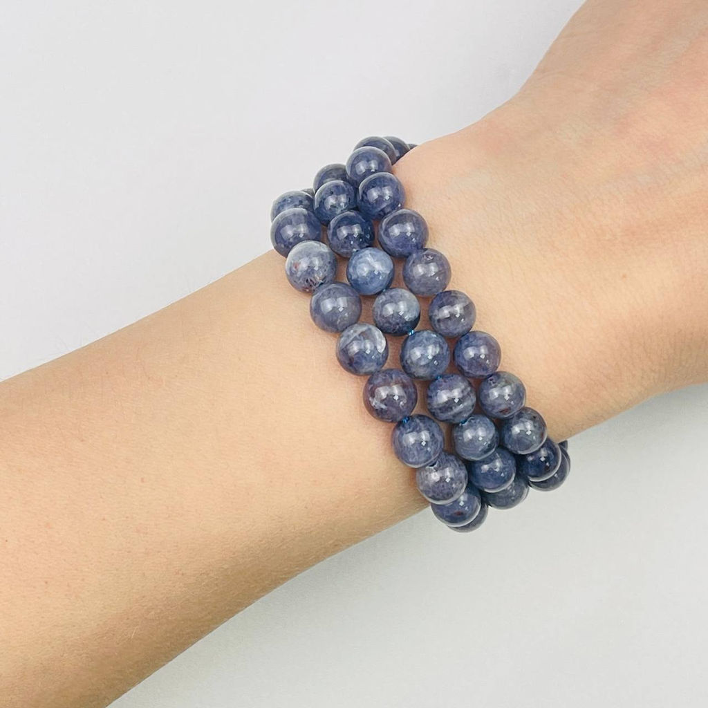 Бусины для украшений из Иолита (56 бусин) 40 см