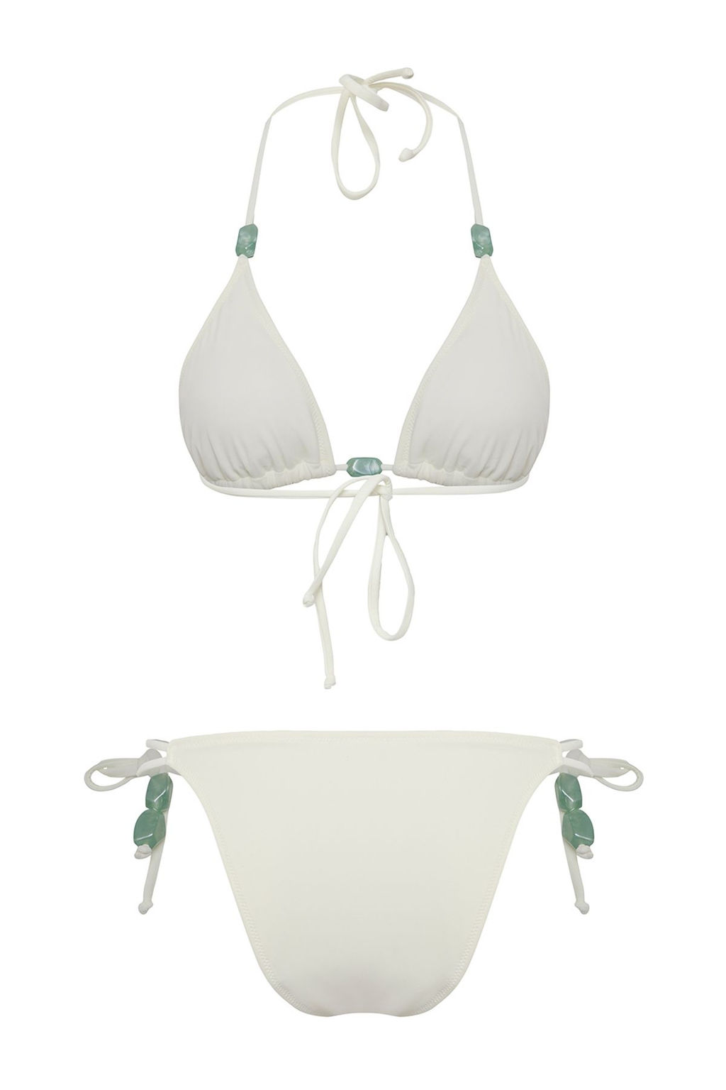 TRENDYOLMILLA Ekru Ucgen Boncuk Aksesuarl? Brazilian Bikini Tak?m? TBESS25BT00056  фото 6