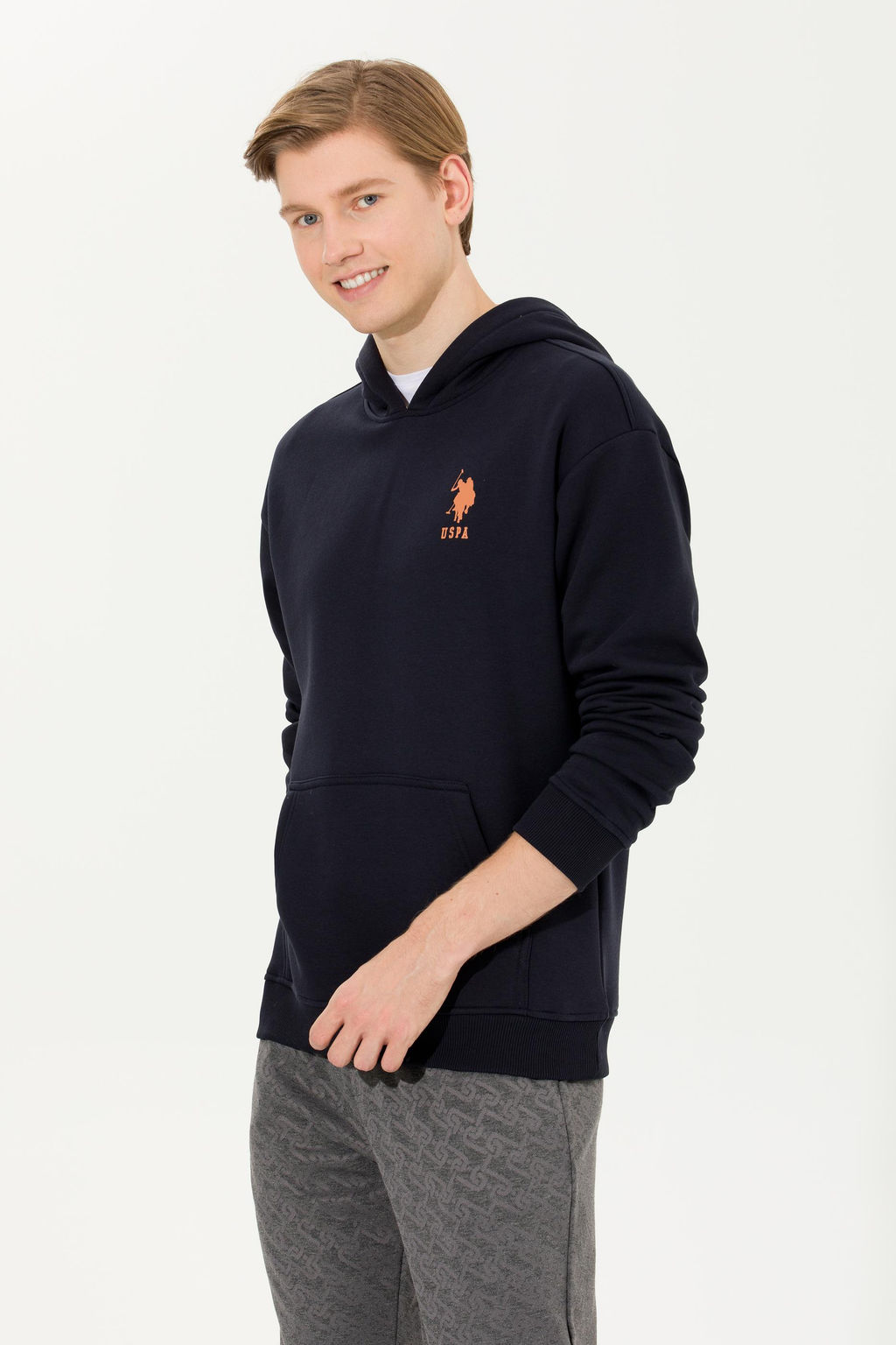 U. S. Polo Assn Мужская темно-синяя комфортная толстовка с капюшоном - U.s. polo assn фото 18