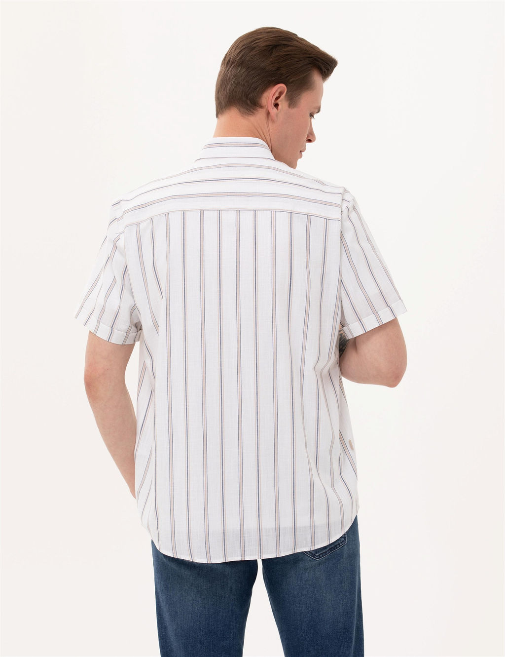 Lacivert Comfort Fit K_sa Kollu G_mlek - Pierre cardin фото 5