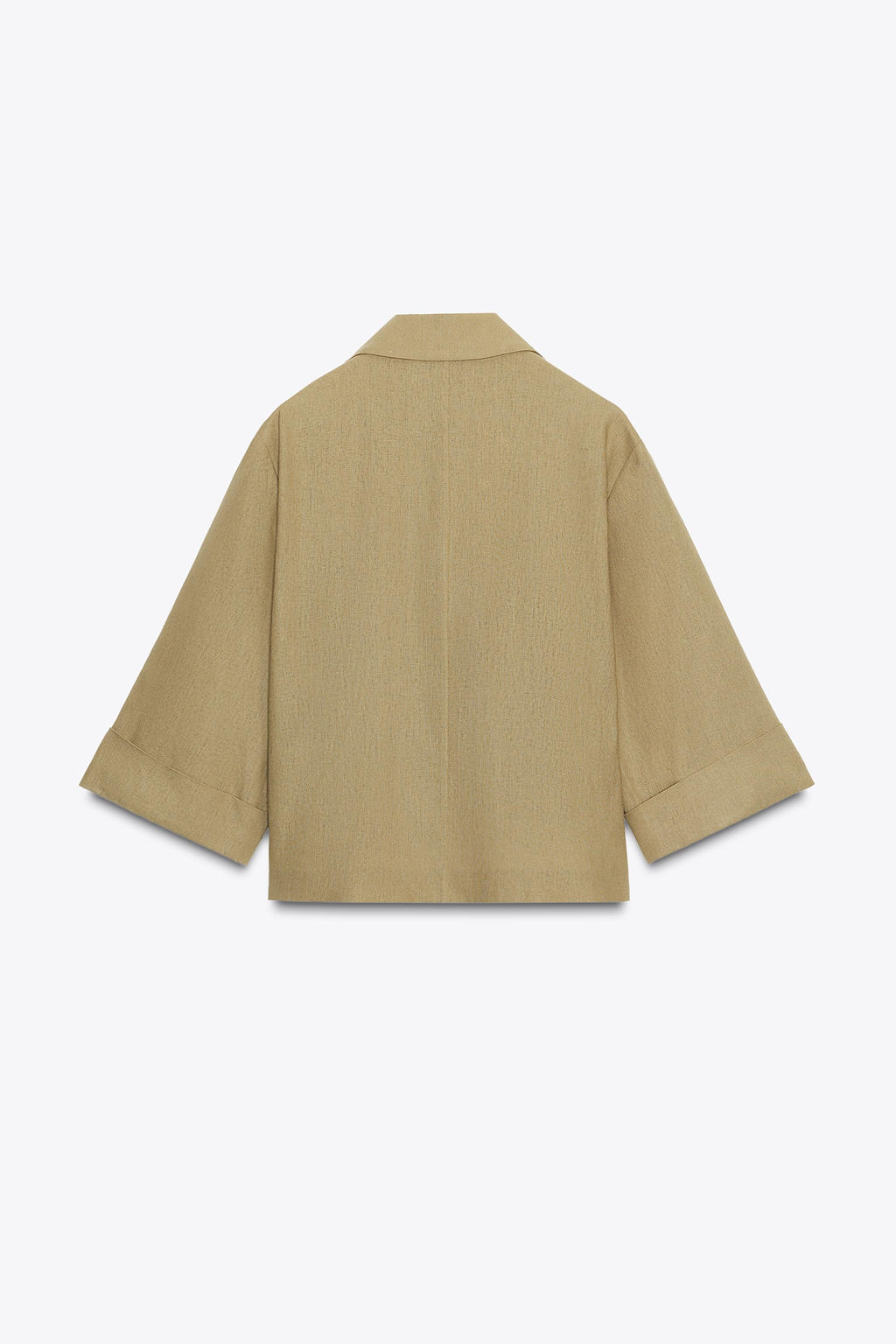 CROPPED DOUBLE-BREASTED LINEN BLEND BLAZER - Zara фото 7