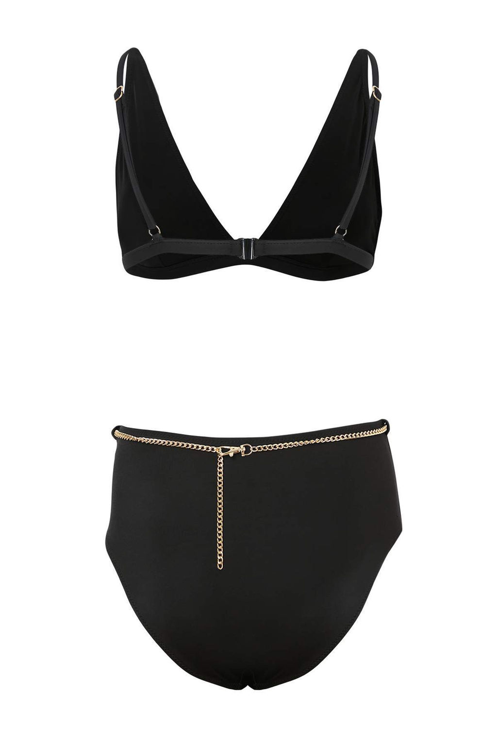 Siyah Ucgen Kapl? Zincir Charm Aksesuarl? Yuksek Bel Regular Bikini Tak?m? TBESS26BT00104 - Trendyolmilla фото 2