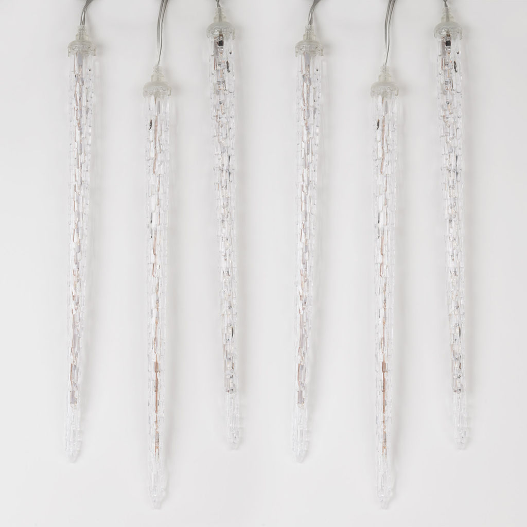 ULD-E3005-300/DTK WHITE IP44 ICICLE Занавес светодиодный фигурный Сосульки, соединяемый, 2,7х0,42м. 10 подвесов. Белый свет. Провод прозрачный. TM Uniel. - Volpe фото 4