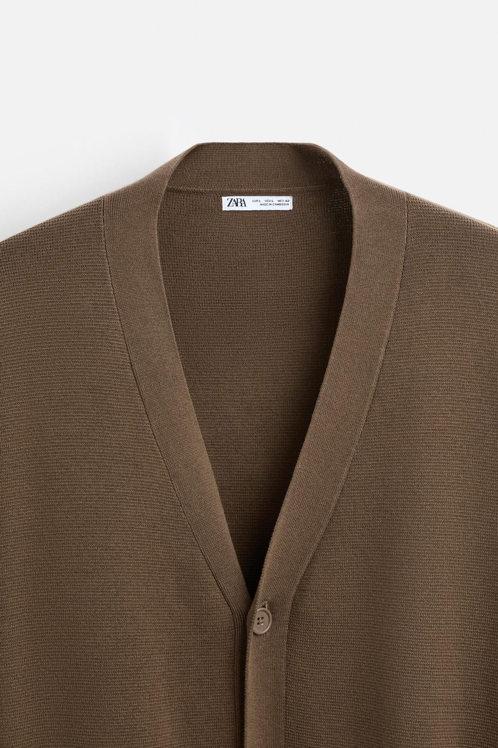 TEXTURED COTTON CARDIGAN - Zara фото 8