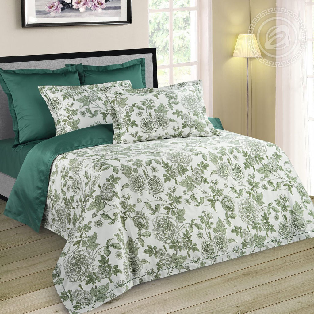 Постельное белье Октавия (мако-сатин) Евро/Пододеяльник (молния, ушки): 1 шт.- 220*200; Простыня: 1 шт.- 260*240; Наволочка (молния, ушки): 2 шт.- 70*70; Наволочка (молния, ушки): 2 шт.- 50*70 Мако - сатин - Арт элегант фото 2