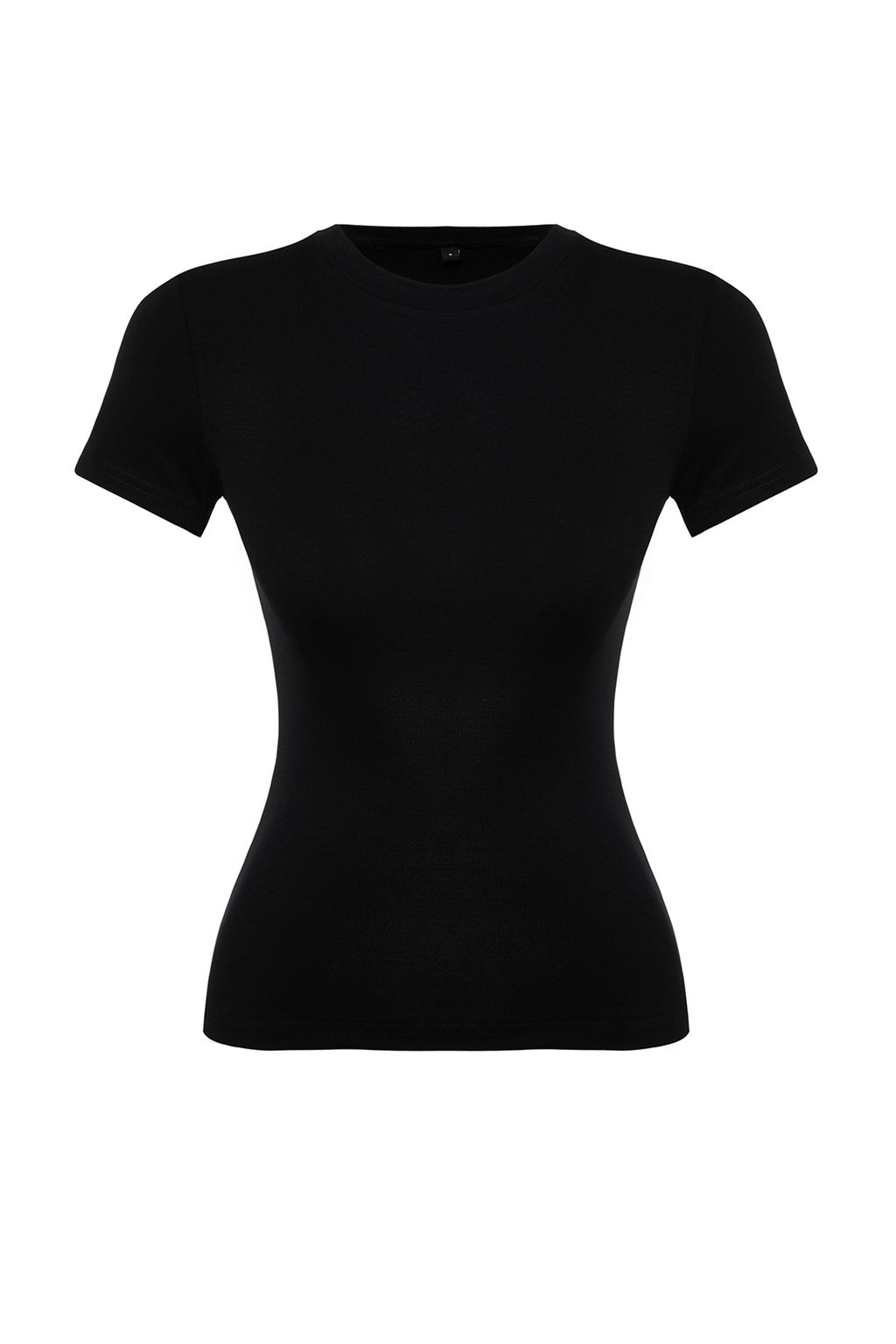 Siyah Viskoz/Yumusak Kumas Vucuda Oturan Esnek Orme Bluz TWOSS24BZ00296
