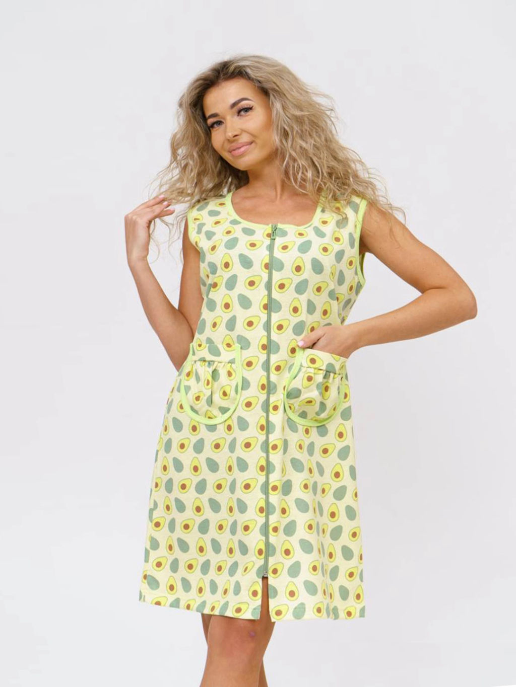 Халат женский, цвет зеленый