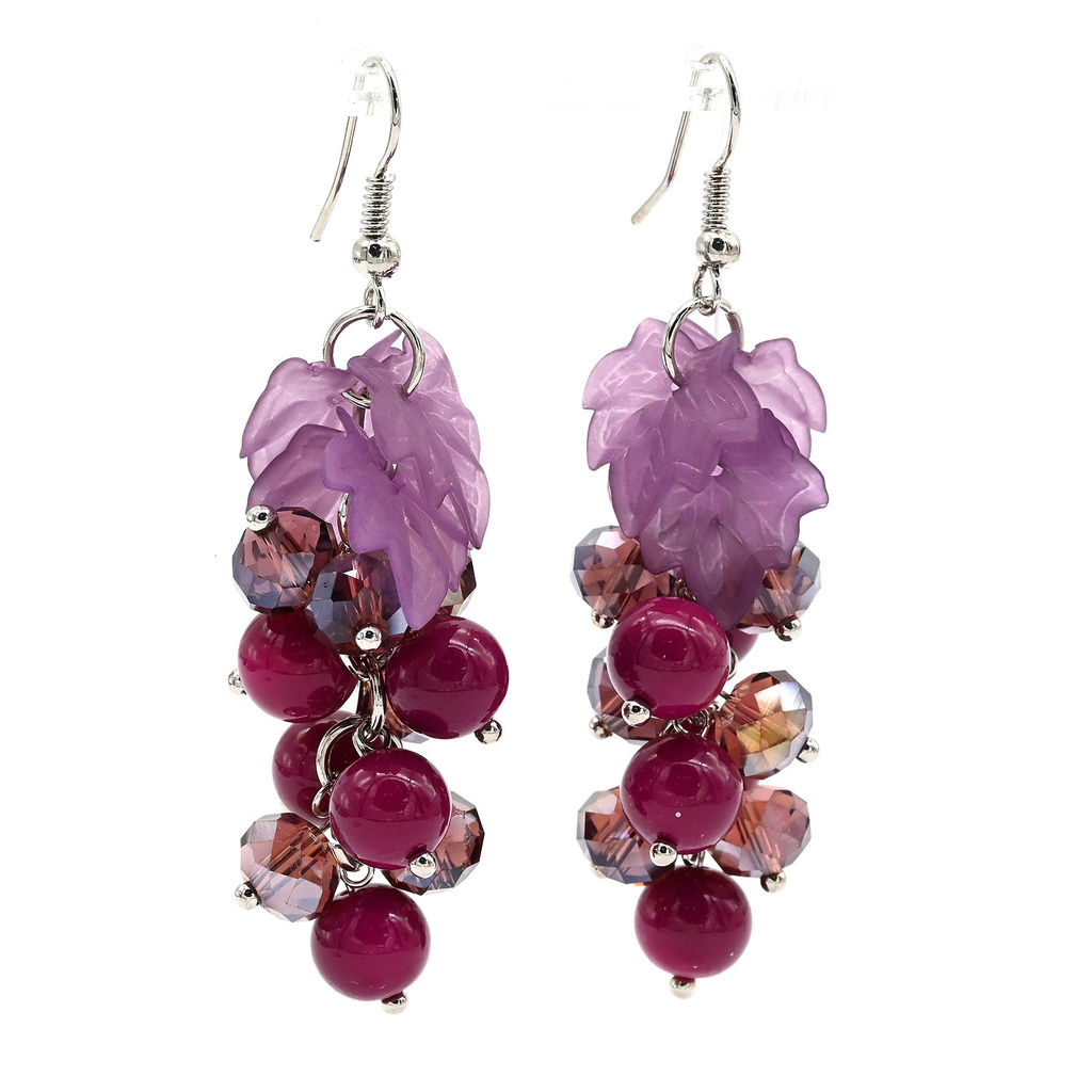 Серьги Виноградная гроздь с цирконом шарик 8мм цв.ассорти, 14,5г Радуга камня  фото 4