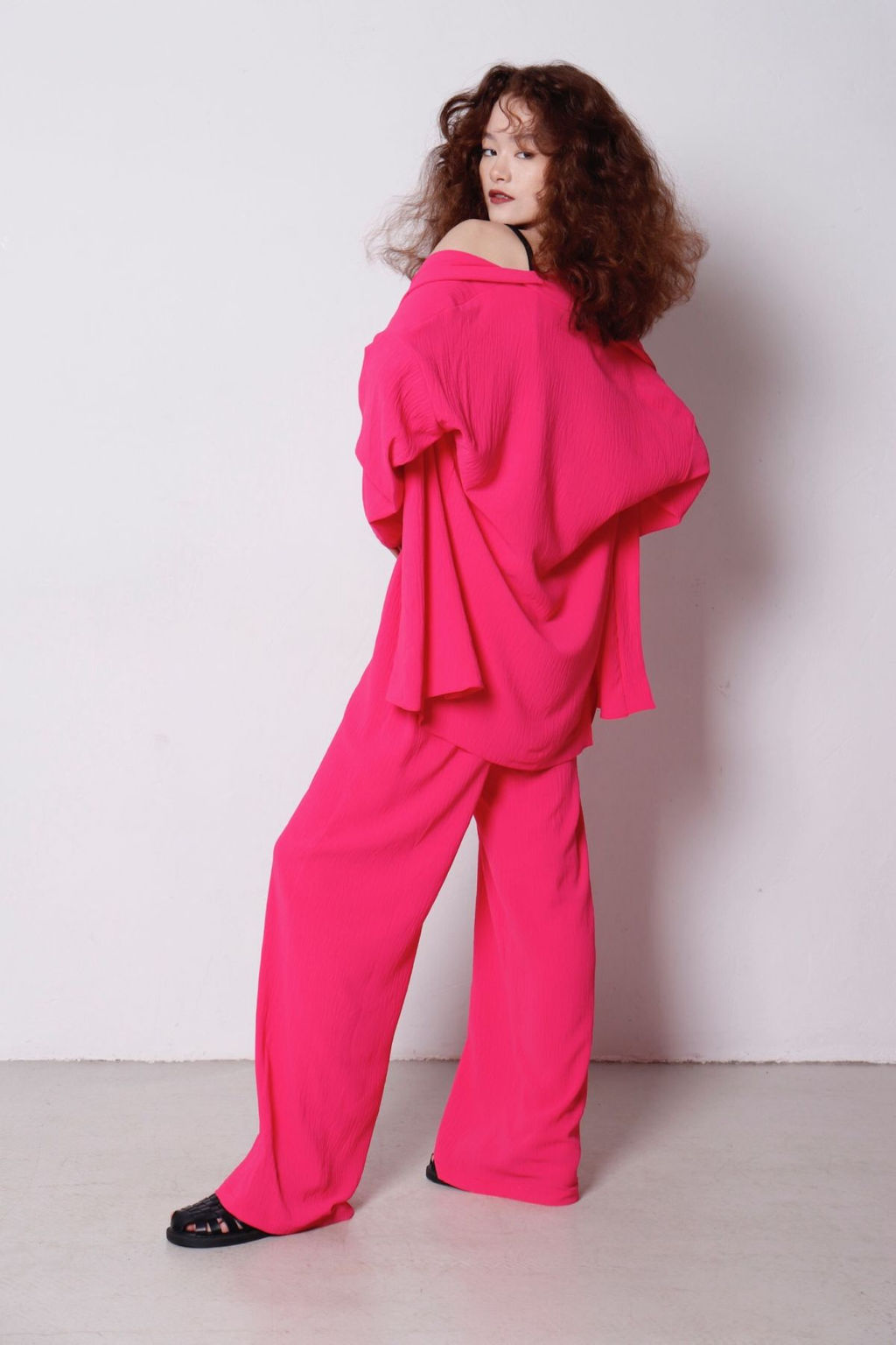 9183 Костюм из кимоно и брюк-палаццо ярко-розовый - Martichelli фото 12