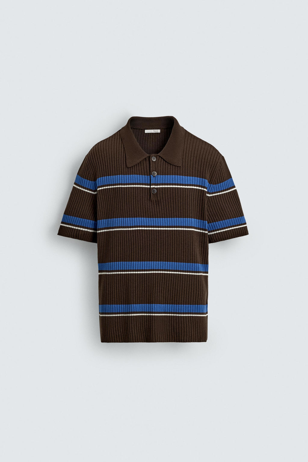 POLO PUNTO JACQUARD RAYAS / Marr?n - Zara фото 7