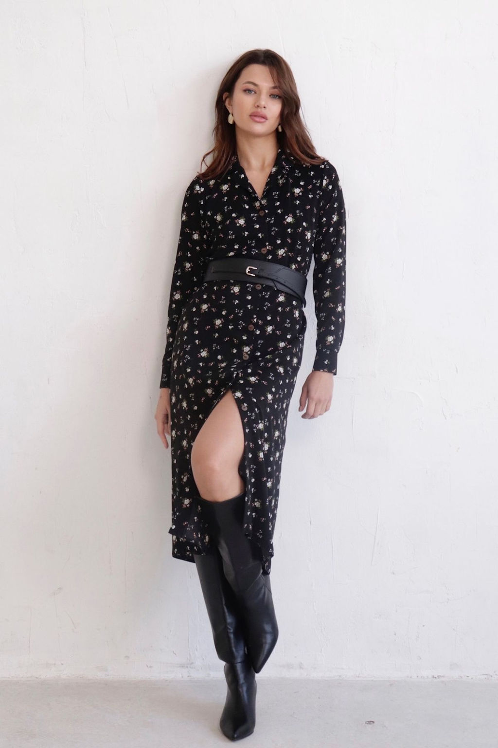 Платье-рубашка с английским воротником принт - Martichelli фото 290