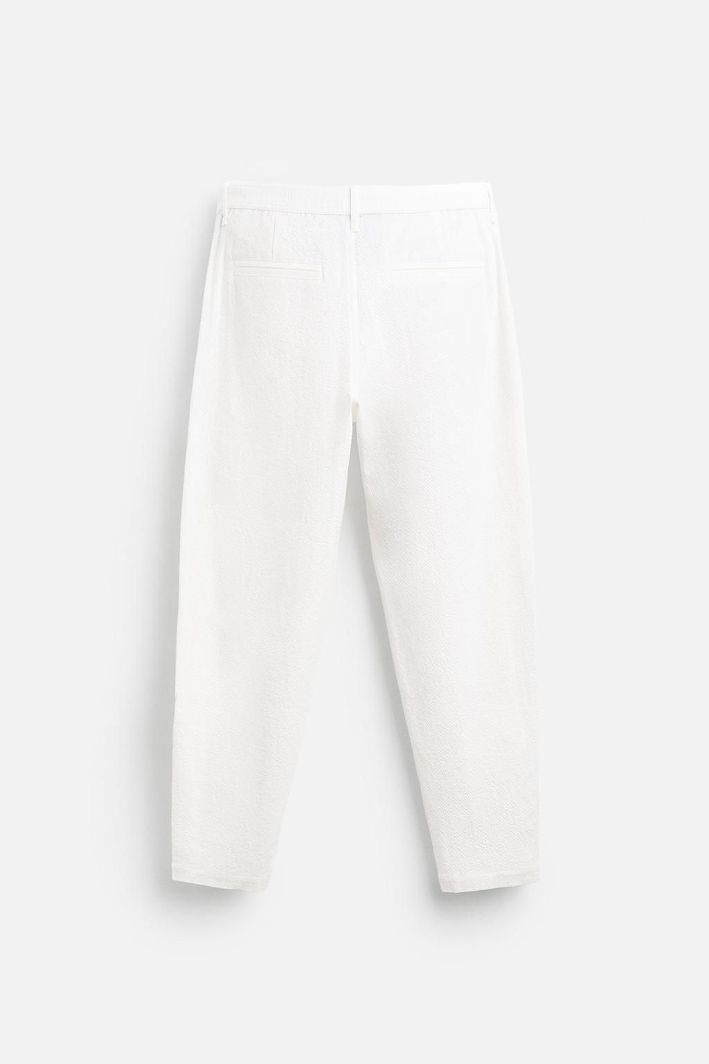 TEXTURED PLEATED TROUSERS - Zara фото 7