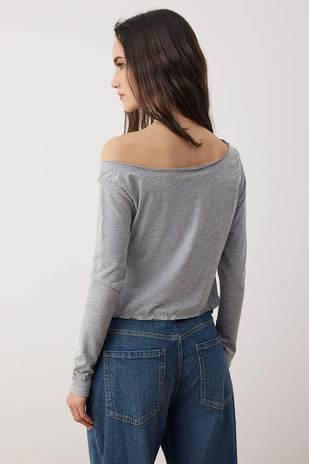 Teen Siyah-Beyaz %100 Pamuk Asimetrik Kay?k Yaka Relaxed/Rahat Kesim Orme T-Shirt TWOAW26TS00016 - Trendyolmilla фото 16