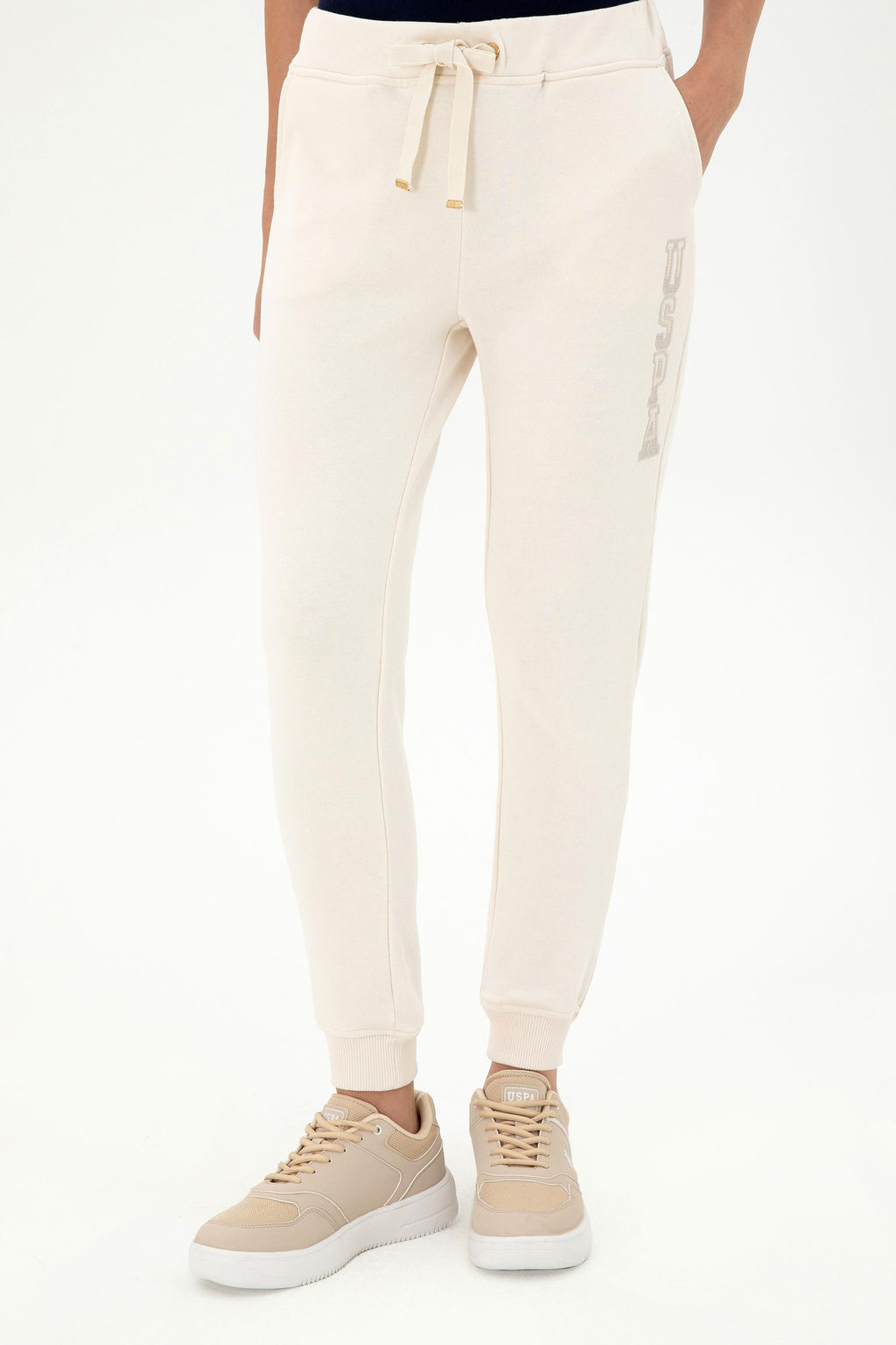 Женские кремовые спортивные штаны Неожиданная скидка в корзине - U.s. polo assn фото 2