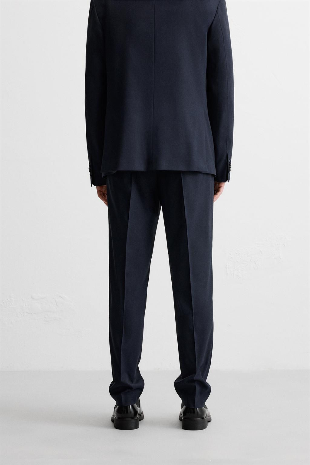 CHECKED TEXTURED WEAVE SUIT TROUSERS - Zara фото 3