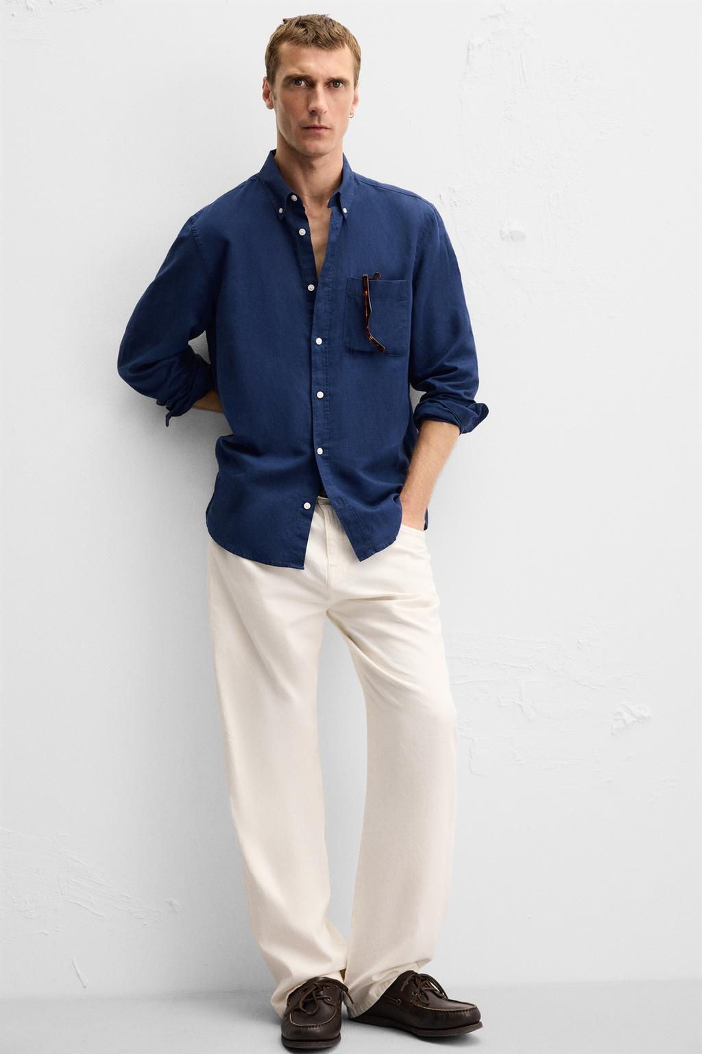 COTTON - LINEN SHIRT - Zara фото 15