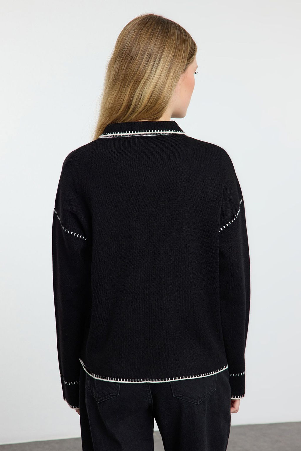 TRENDYOLMILLA Lacivert Renk Bloklu Polo Yaka Triko H?rka TWOAW25HI00218 фото 10