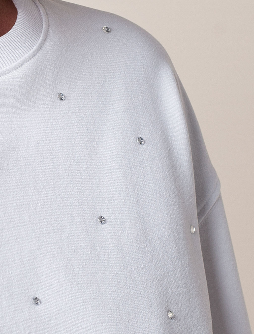 VILATTE / Свитшот со стразами из футера с эластаном  фото 9