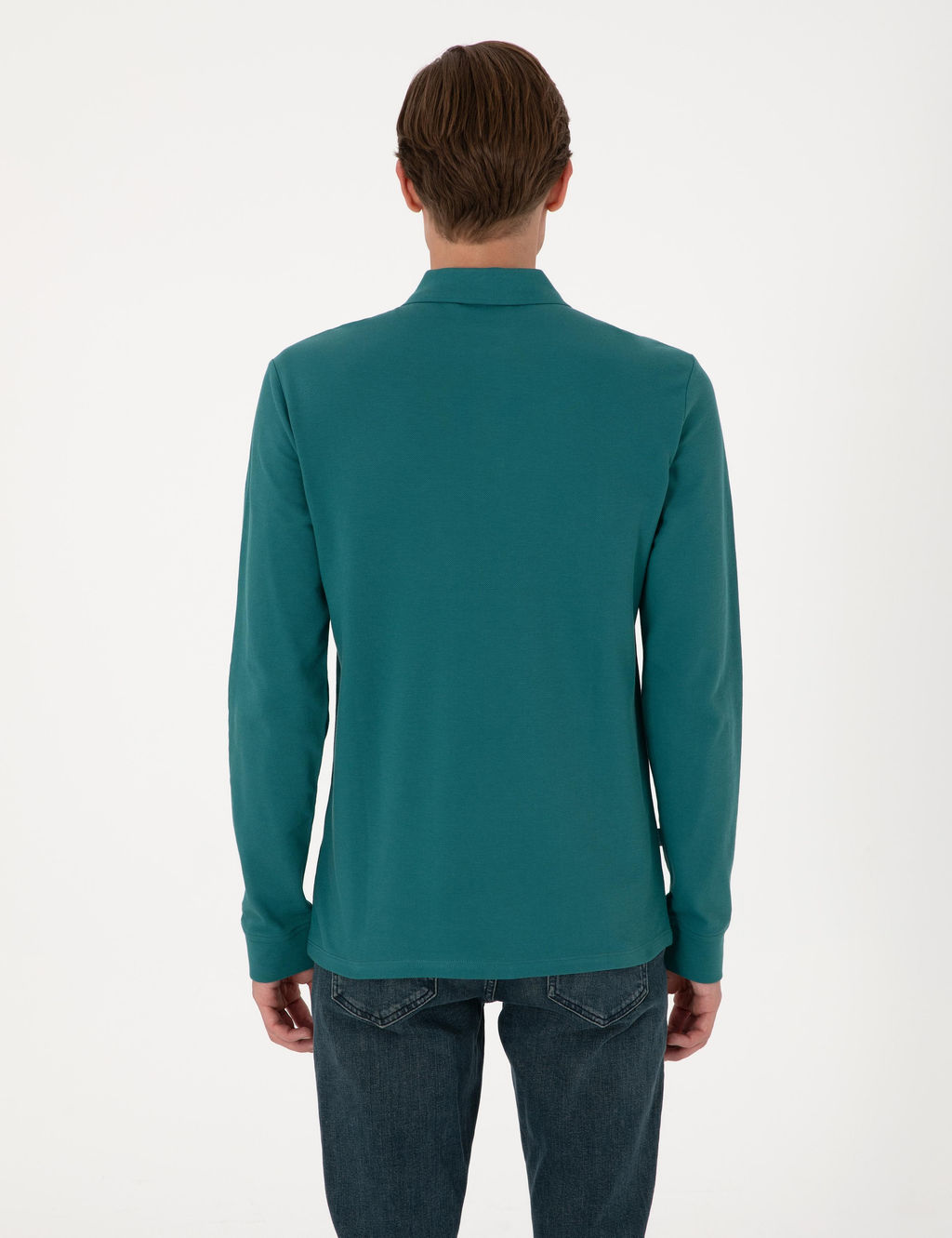 Z_mr_t Slim Fit K_vr_lmaz Polo Yaka Basic Pike Sweatshirt