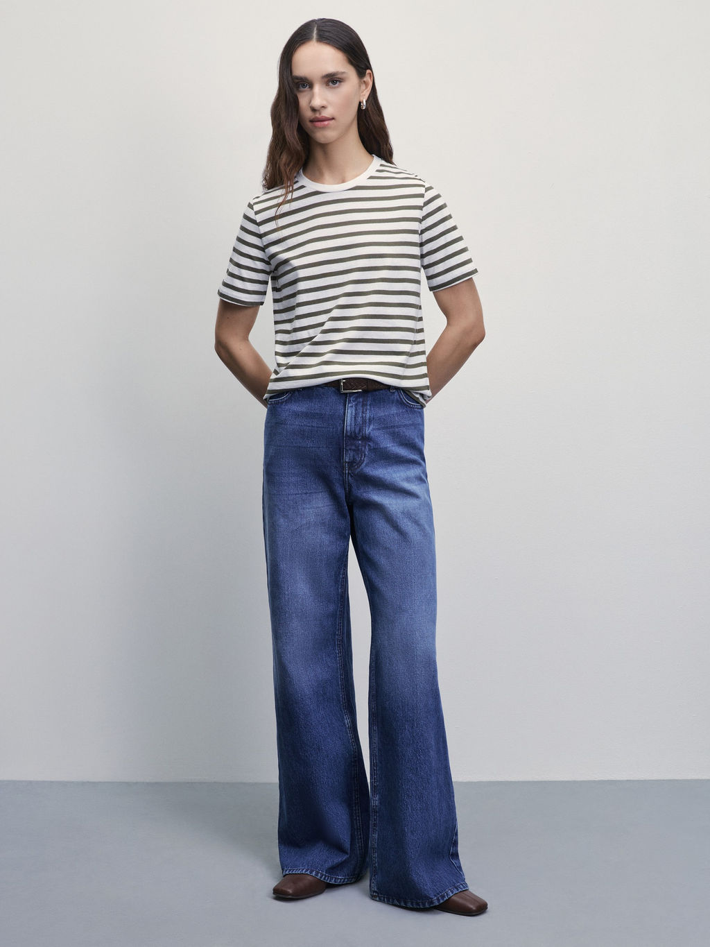 Футболка из хлопка в полоску / Zarina  фото 2