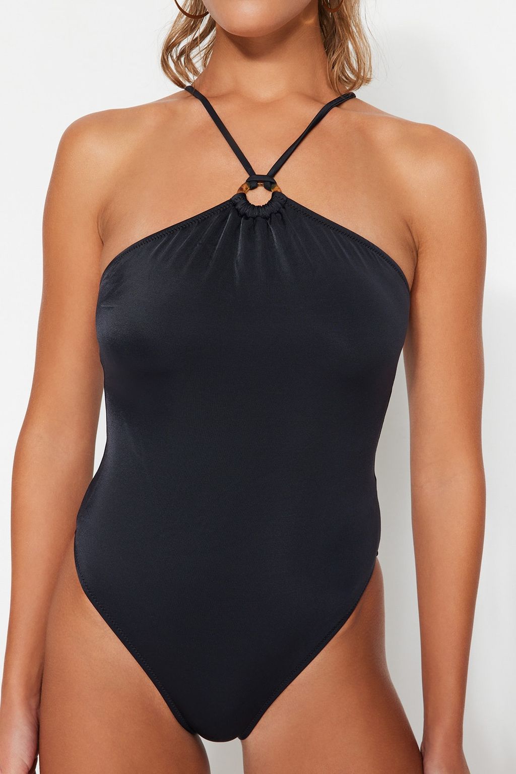 Siyah Halter Yaka Aksesuarl? Normal Paca Mayo TBESS23MA00202