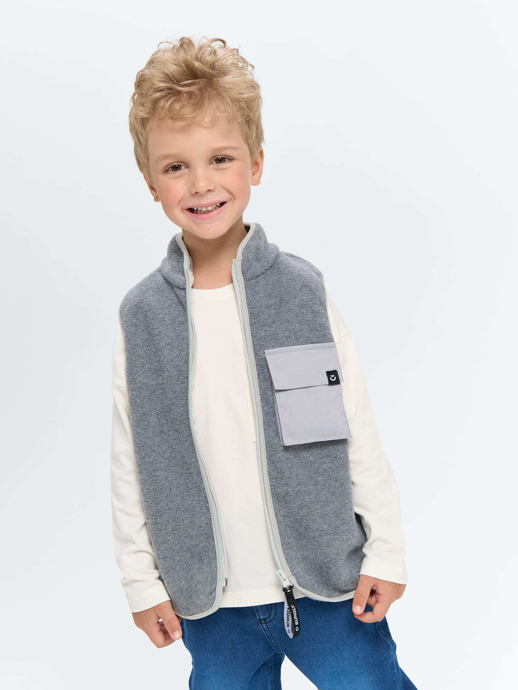 Жилет флисовый Серый меланж - Bungly фото 2