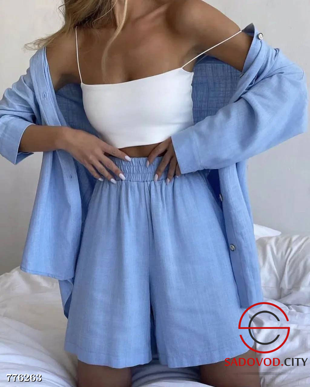 Женский костюм тройка с шортами - Zum ming фото 4