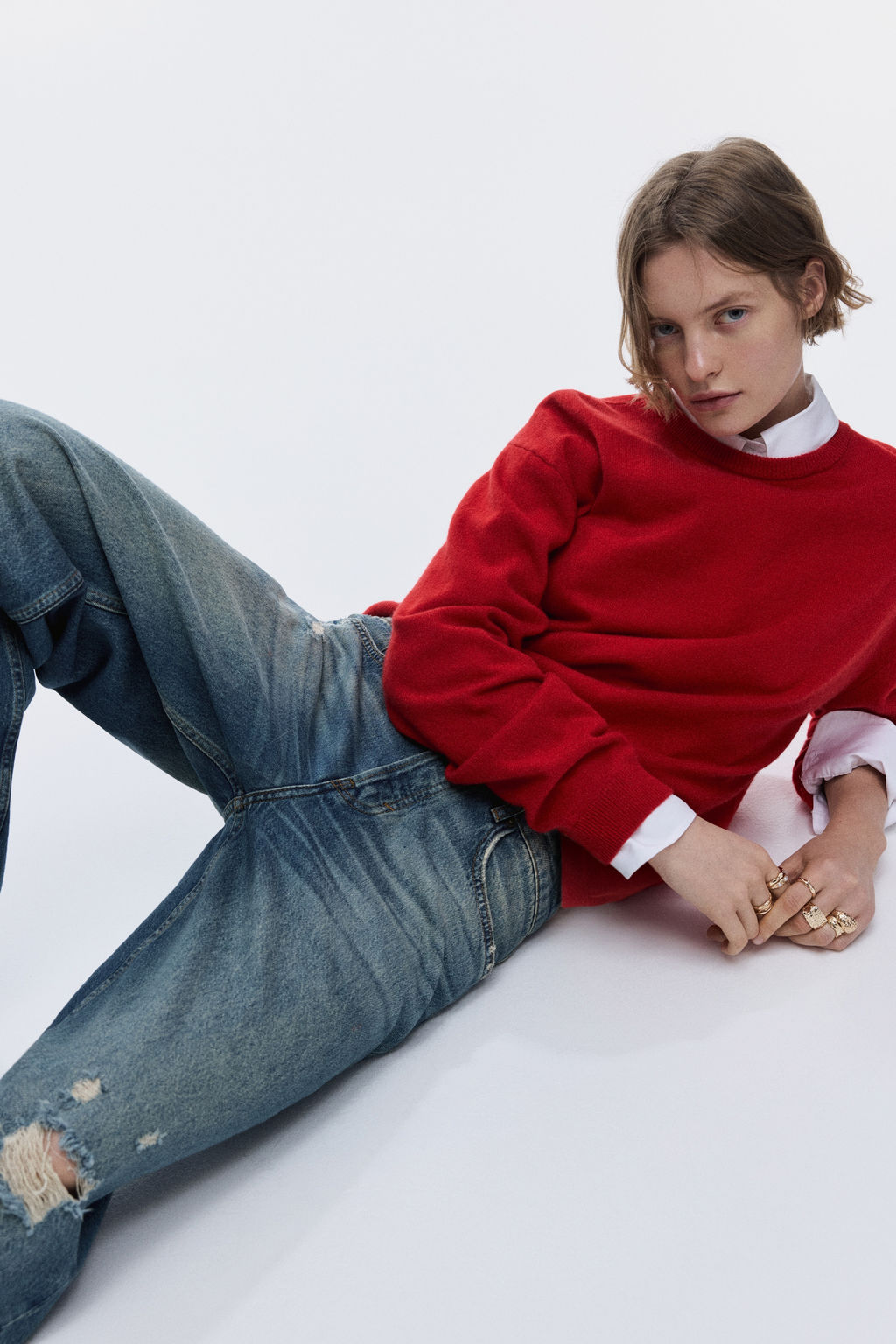 Wide Leg Regular Waist Jeans - H&m фото 2