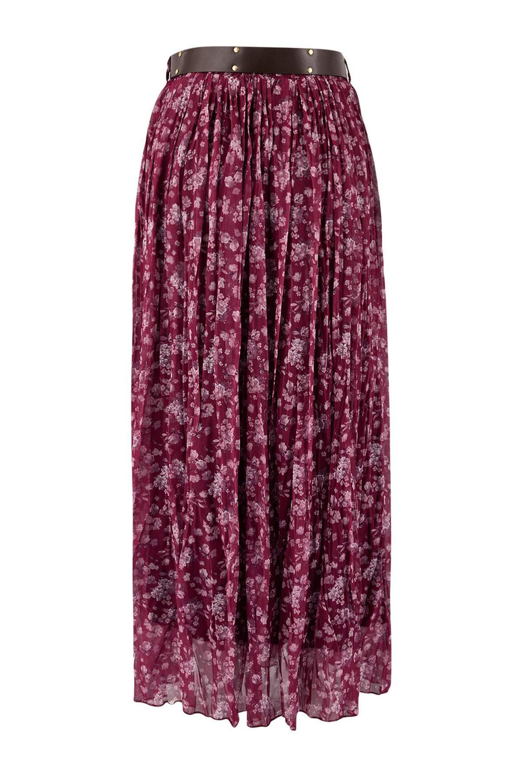 Pembe Kemerli Cicekli Sifon K?r?s?k Dokuma Uzun Etek TWOAW26ET00171 - Trendyolmilla фото 6