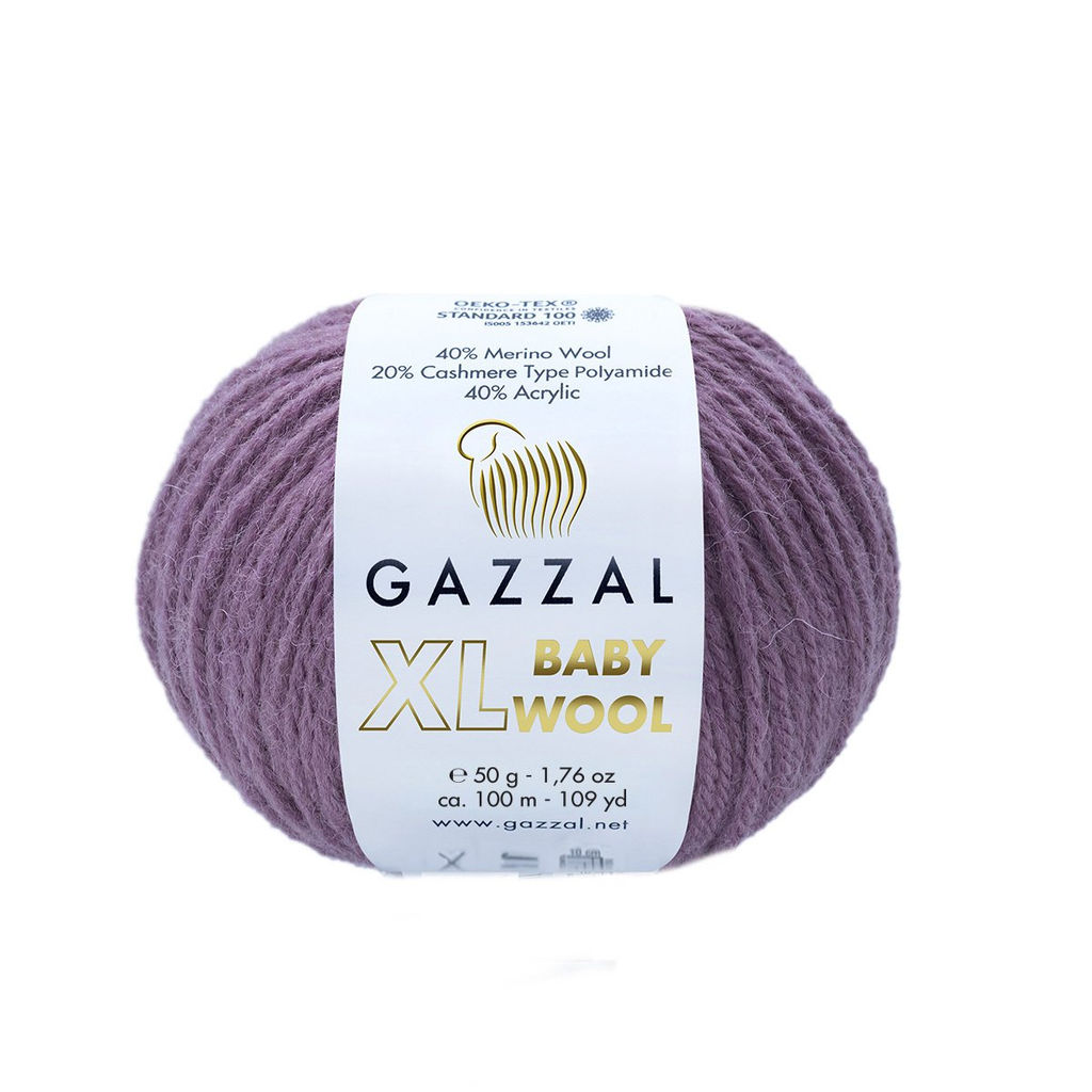 Беби Вул XL(Baby Wool XL) пряжа GAZZAL 40%шерсть мериноса 20%кашемир 40%акрил 10х50г/100м Цвет:822 XL морская волна