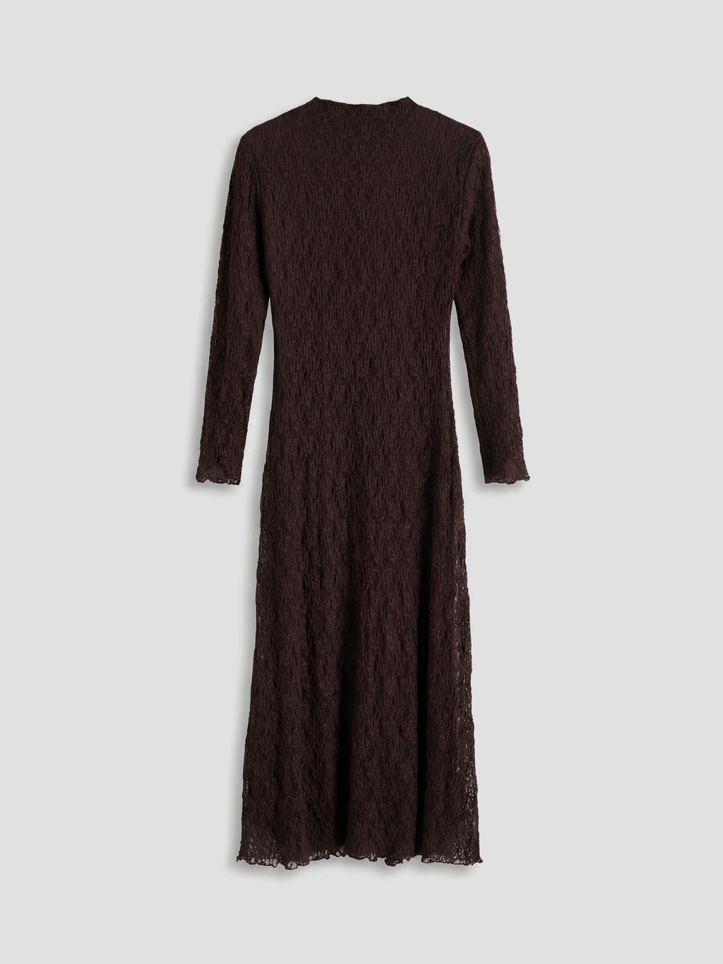 Dik Yaka A Kesim Dantelli Elbise