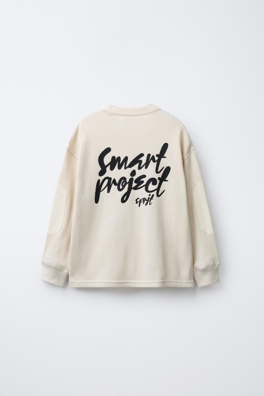 WAFFLE SWEATSHIRT WITH SLOGAN AND ELBOW PATCHES - Zara фото 2
